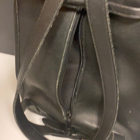 BRIGHTON Leather Vinyl Drawstring Backpack Purse - Picture 5 of 16
